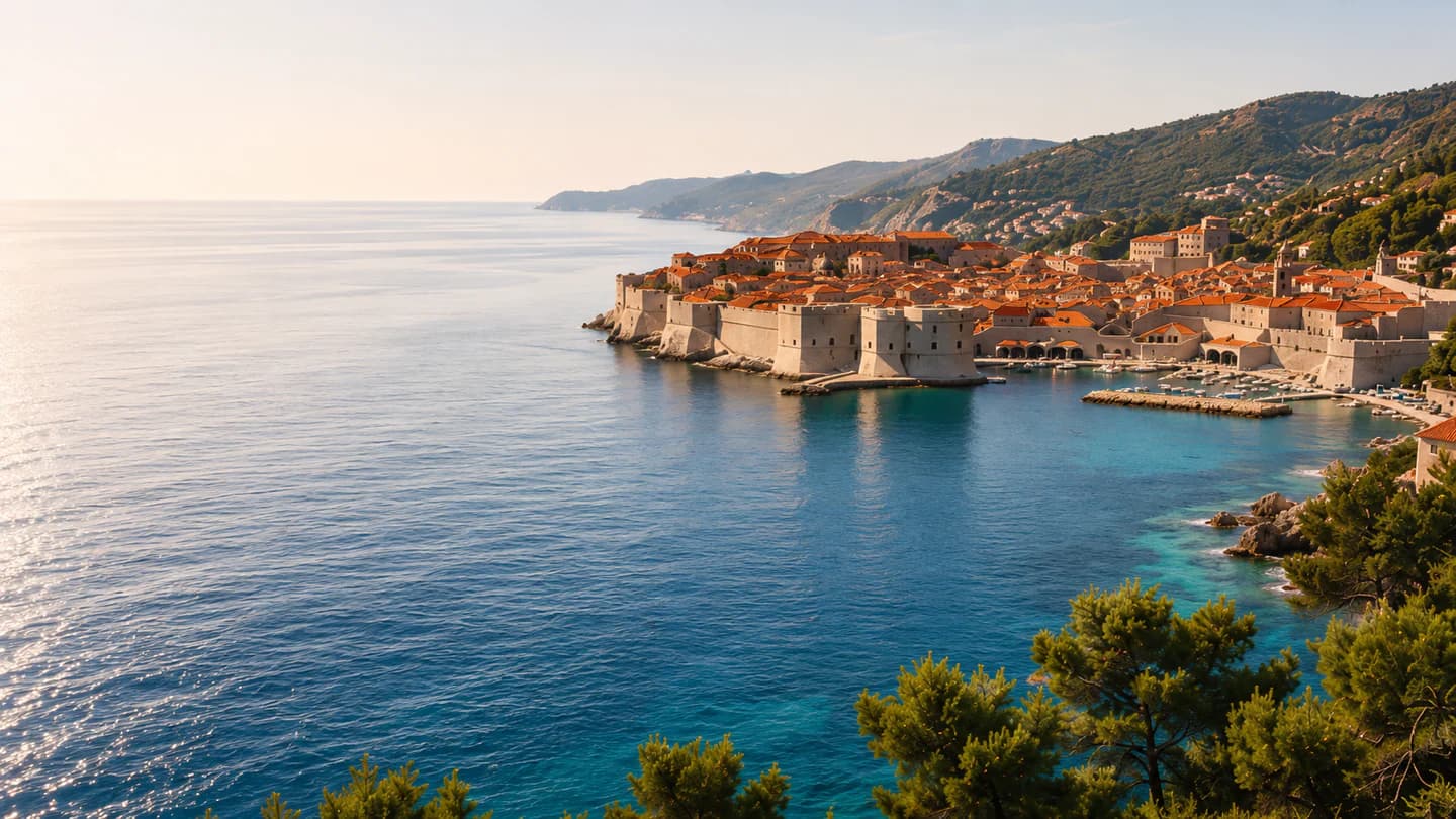 A yacht approaching Croatia's historic Adriatic coast